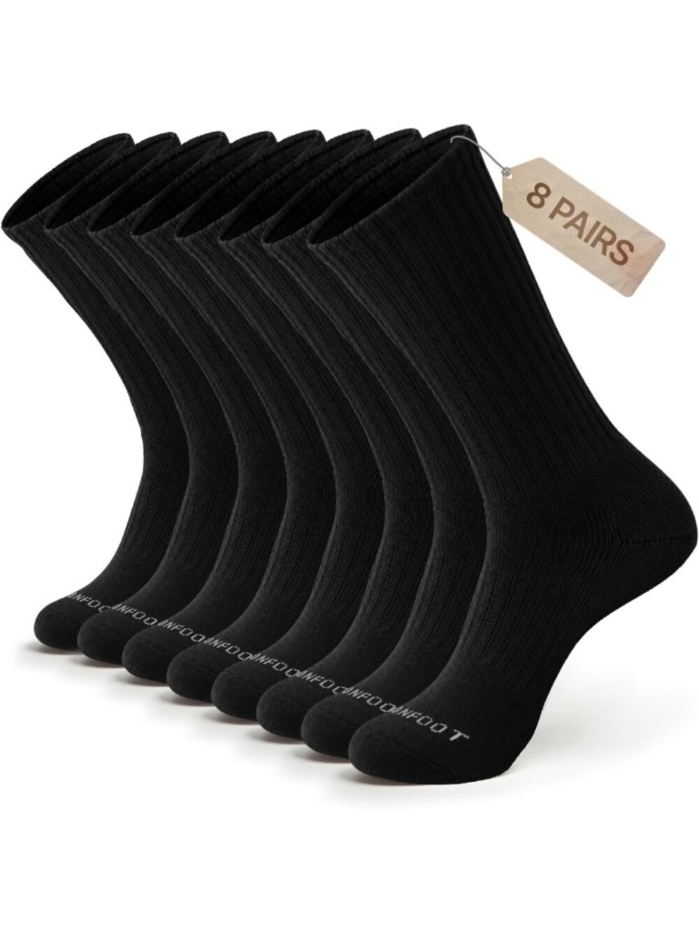 Cushioned Athletic Crew Socks for Women & Men - Moisture-Wicking, 3-8 Pairs